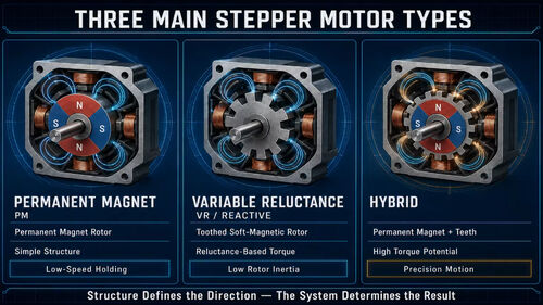 آخرین وبلاگ های شرکت در مورد Three Main Stepper Motor Types: differences between permanent magnet, variable reluctance and hybrid types